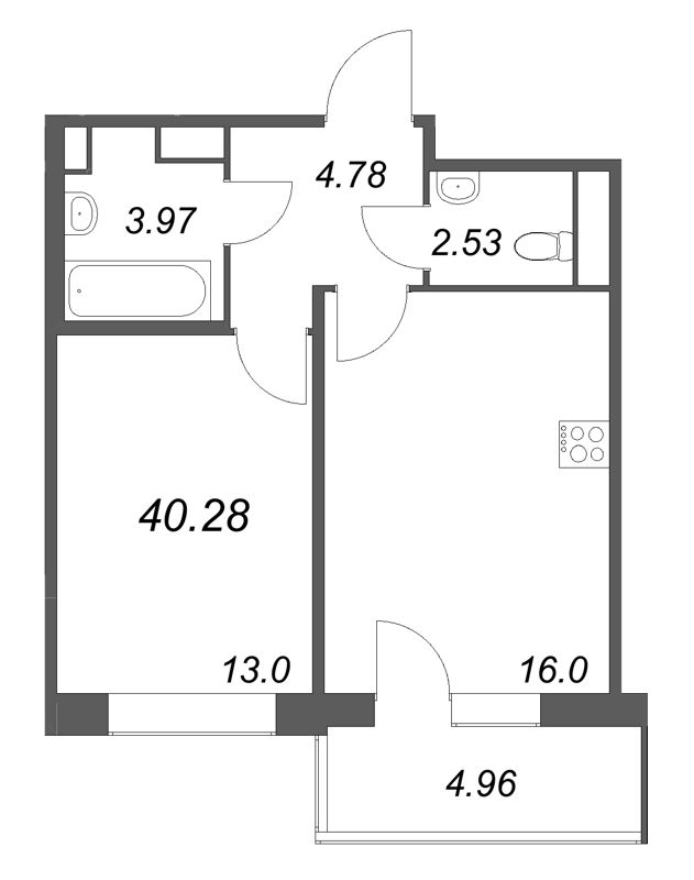 2 ккв (Евро) 40,3 м²
