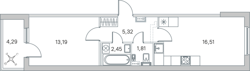 2 ккв (Евро) 39,3 м²