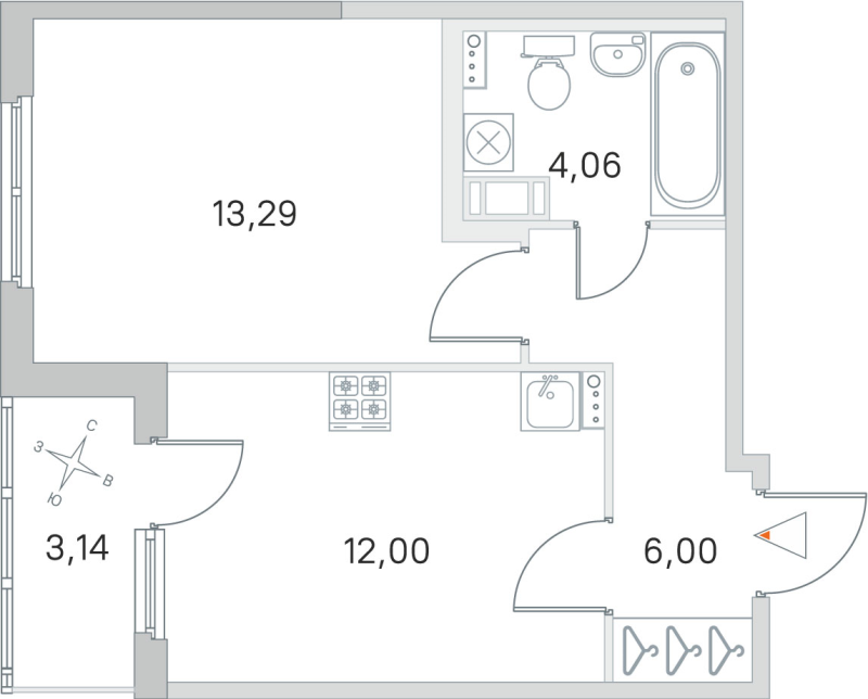 1 ккв 35,4 м²