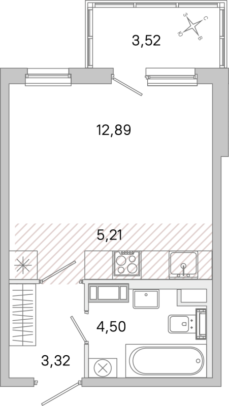 Студия 25,9 м²