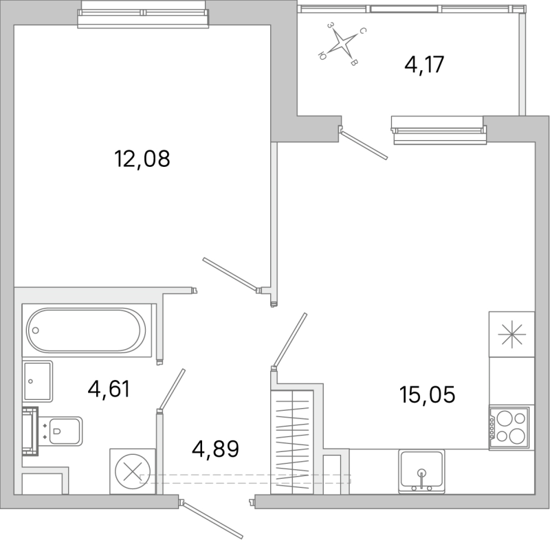 2 ккв (Евро) 36,6 м²