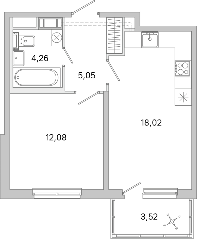 2 ккв (Евро) 39,4 м²