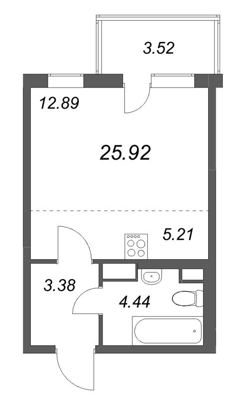Студия 25,9 м²