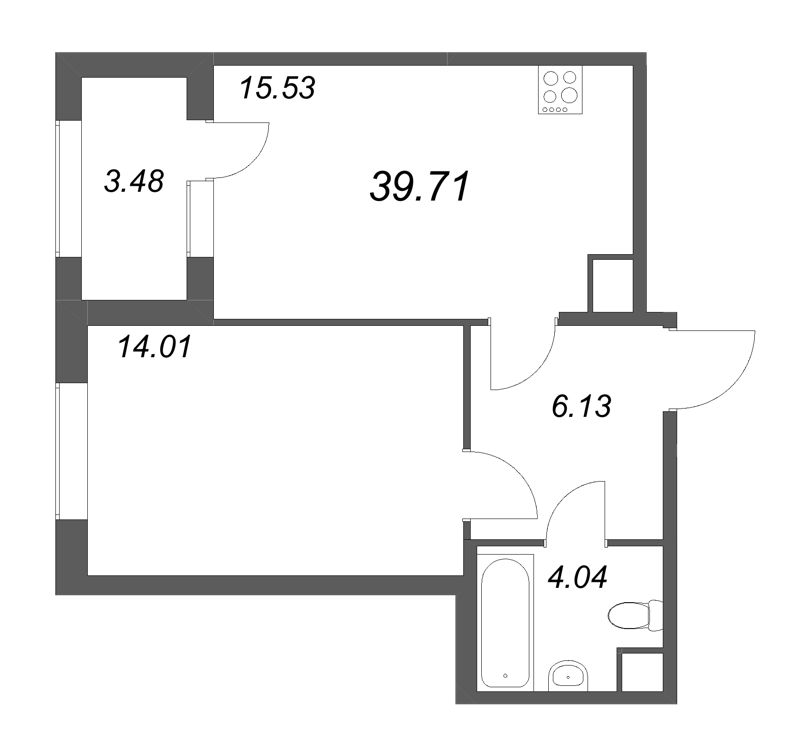 2 ккв (Евро) 39,7 м²