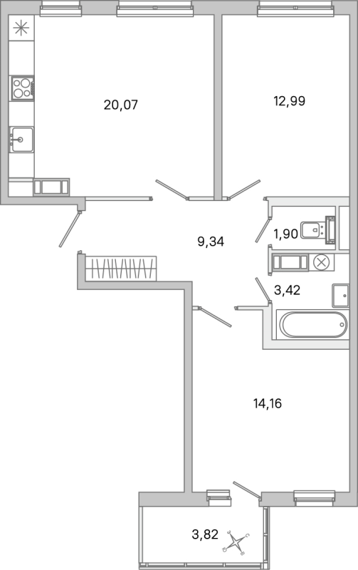 3 ккв (Евро) 61,9 м²