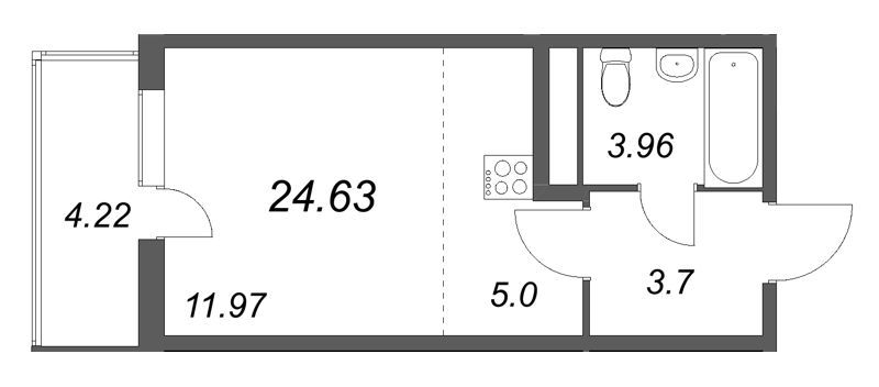Студия 24,6 м²