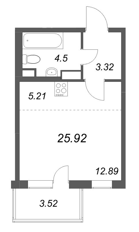 Студия 25,9 м²