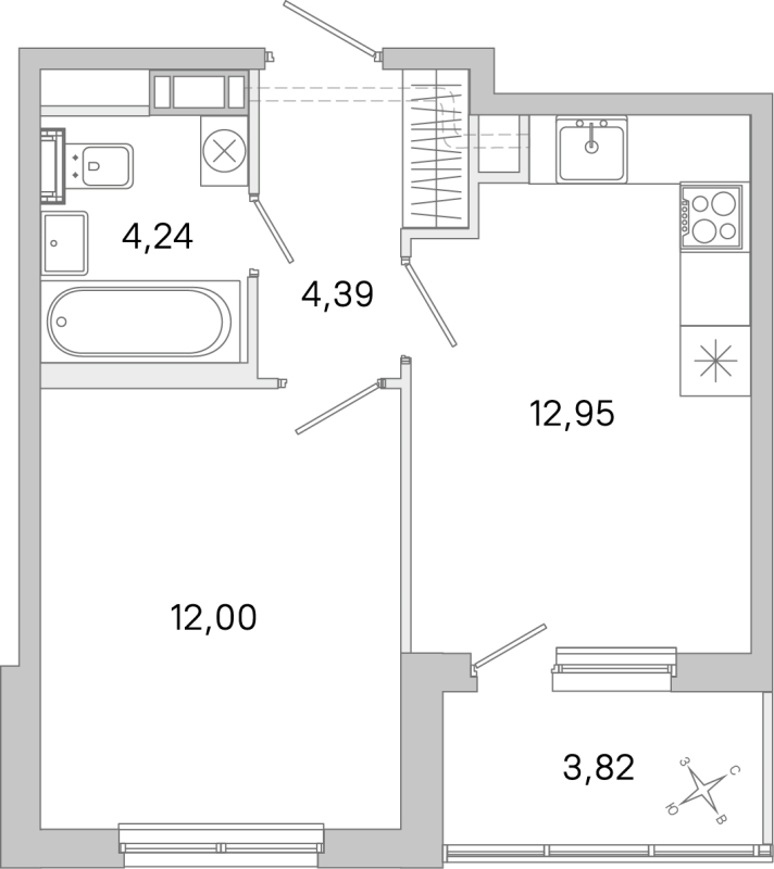 1 ккв 33,7 м²