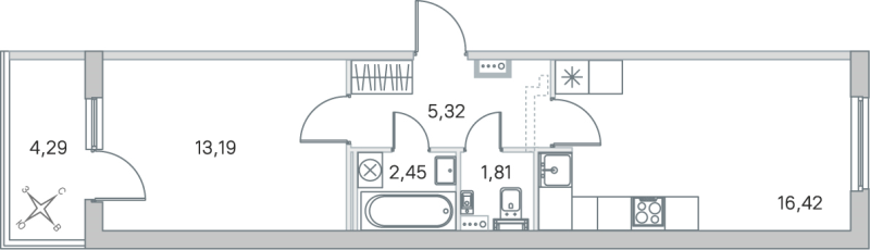 2 ккв (Евро) 39,2 м²
