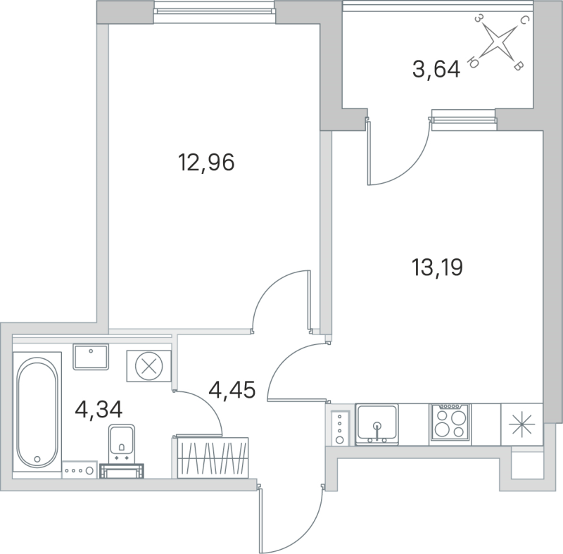 1 ккв 34,9 м²