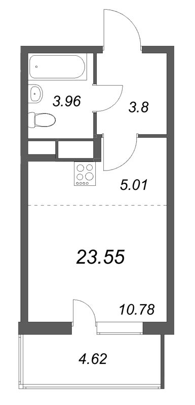 Студия 23,6 м²