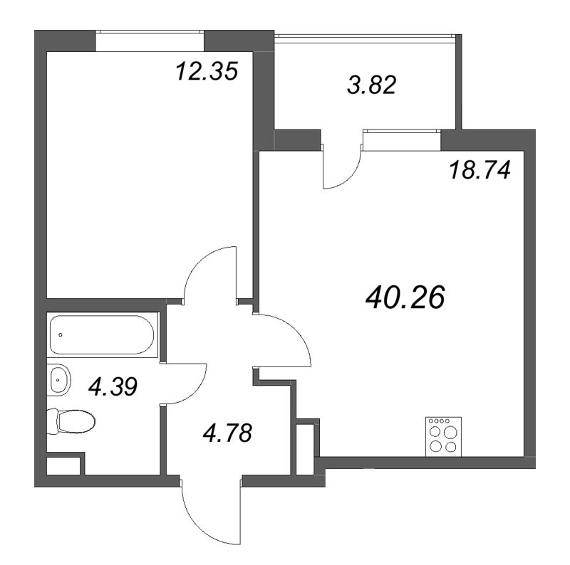 2 ккв (Евро) 40,3 м²