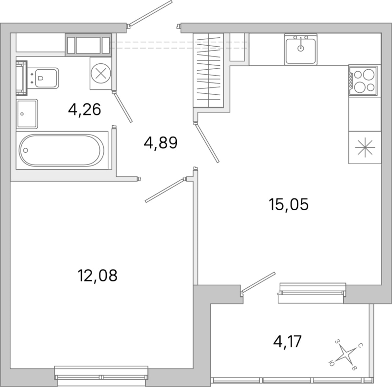 2 ккв (Евро) 36,3 м²