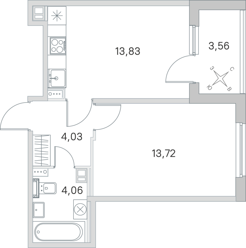 1 ккв 35,4 м²