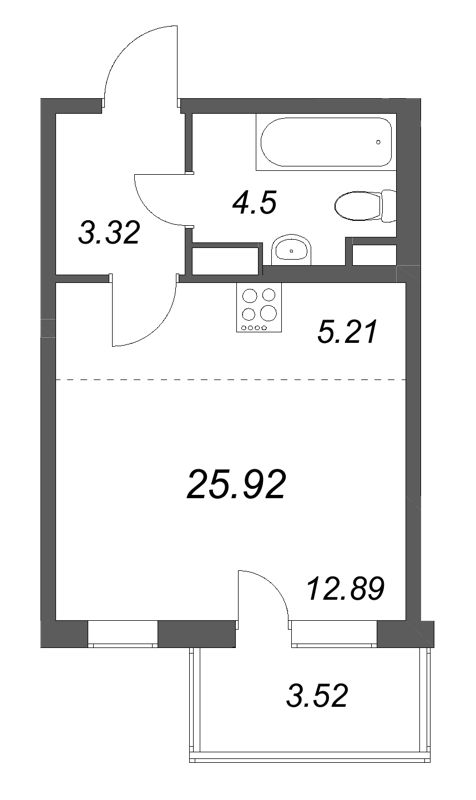 Студия 25,9 м²