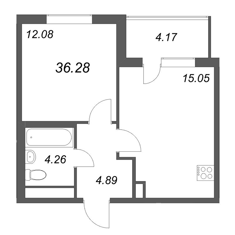 2 ккв (Евро) 36,3 м²