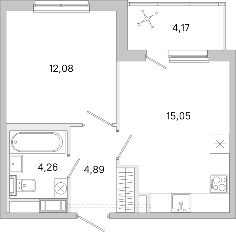 2 ккв (Евро) 36,3 м²