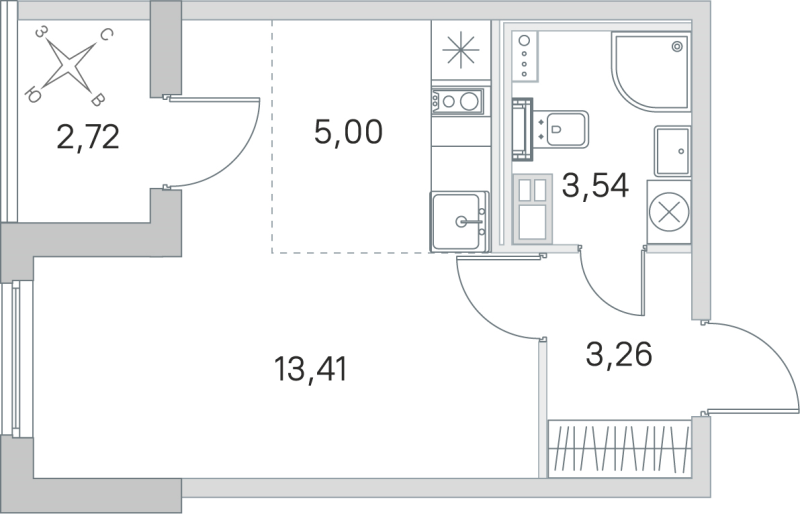 Студия 25,2 м²