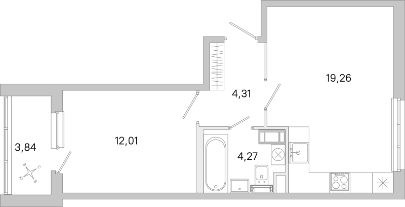 2 ккв (Евро) 39,9 м²
