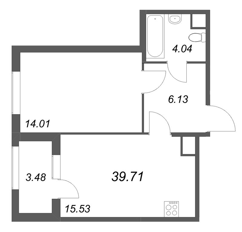 2 ккв (Евро) 39,7 м²