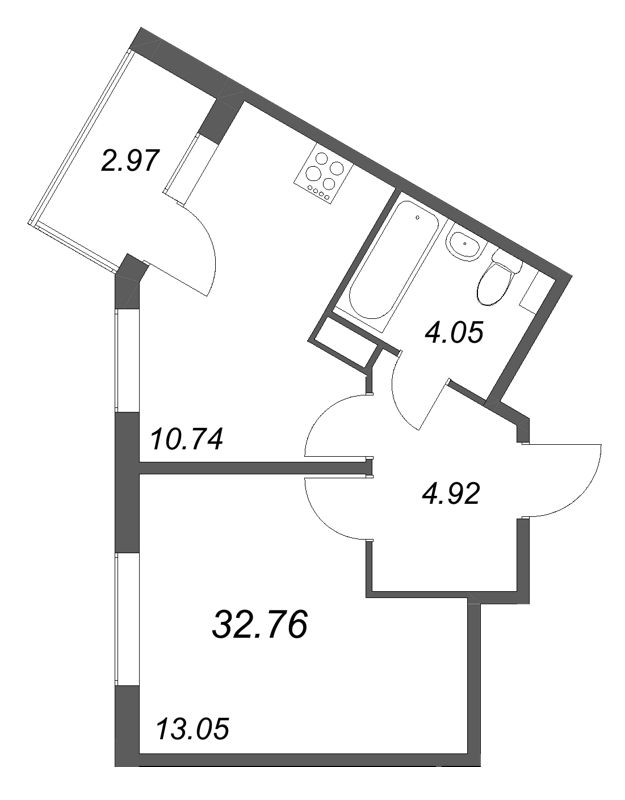 1 ккв 32,8 м²