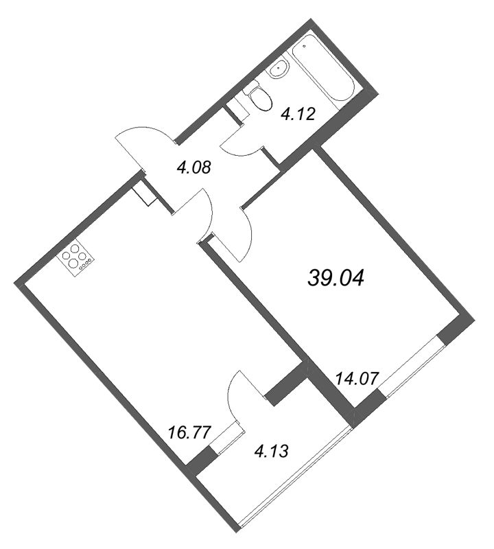 2 ккв (Евро) 39 м²