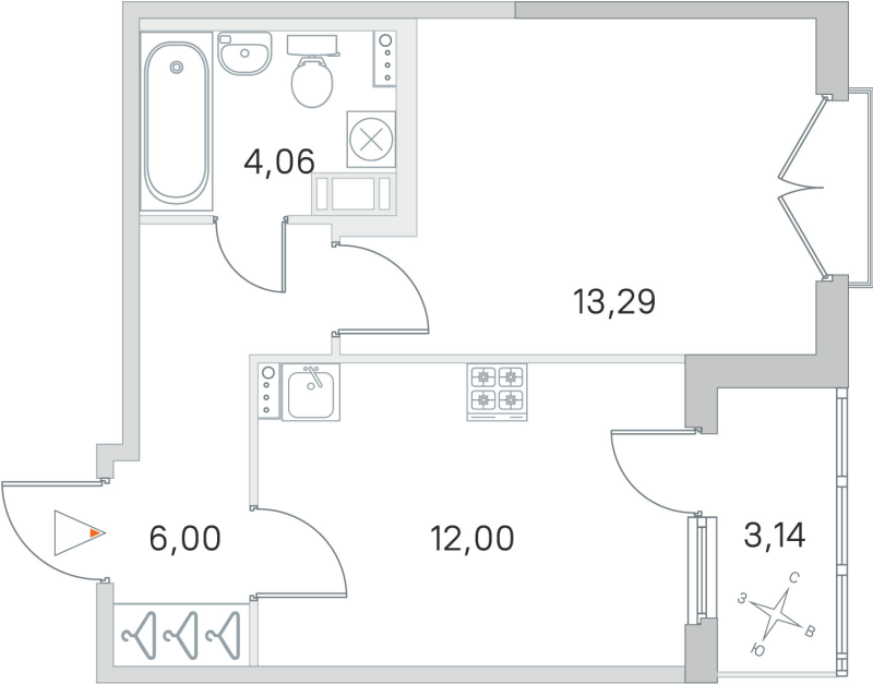 1 ккв 35,4 м²