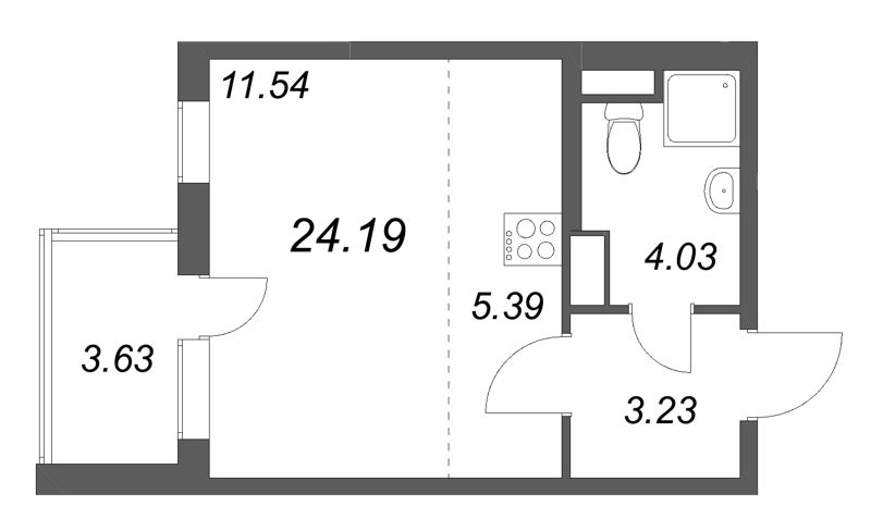 Студия 24,2 м²