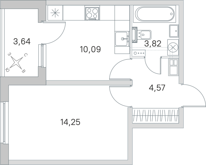 1 ккв 32,7 м²