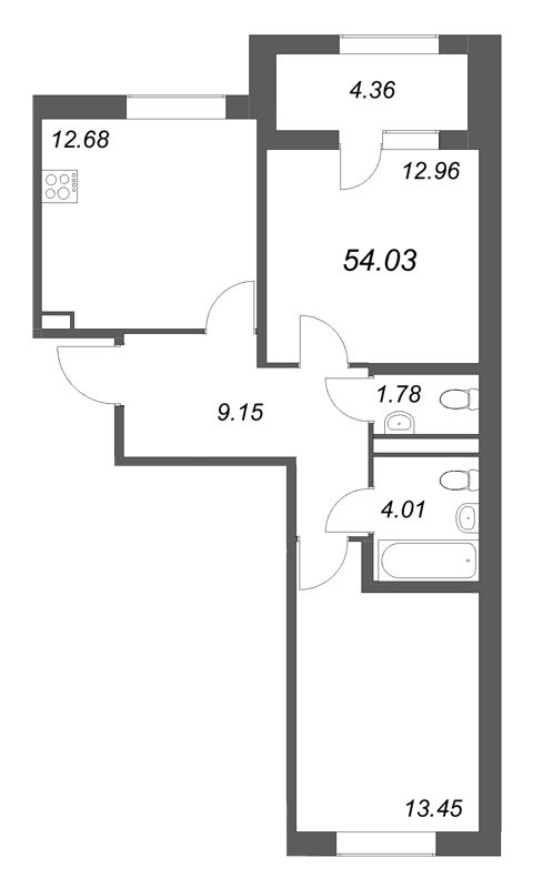 2 ккв 54 м²