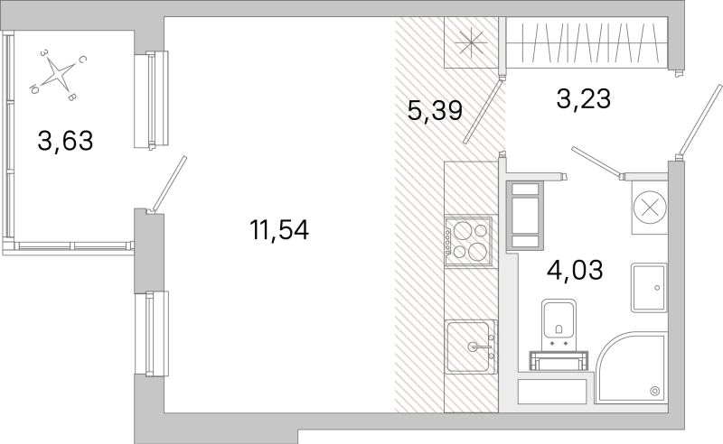 Студия 24,2 м²