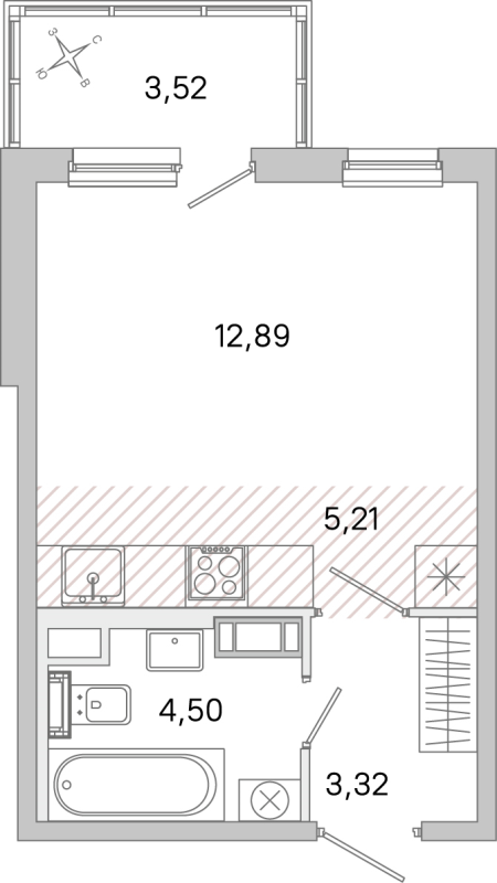 Студия 25,9 м²