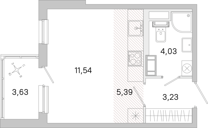 Студия 24,2 м²