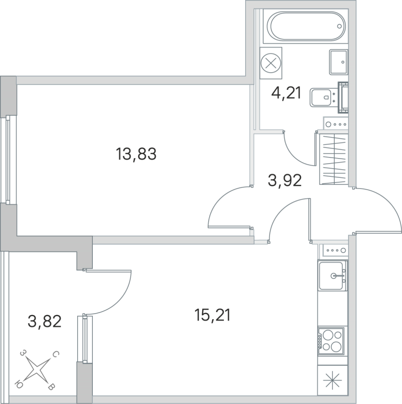 1 ккв 37,2 м²