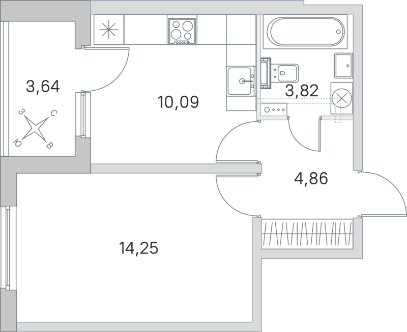 1 ккв 33 м²