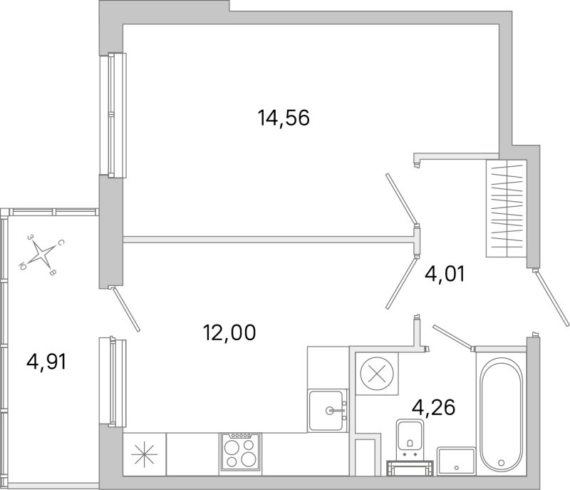 1 ккв 34,8 м²