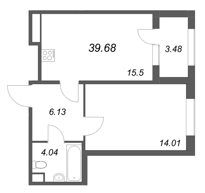 2 ккв (Евро) 39,7 м²