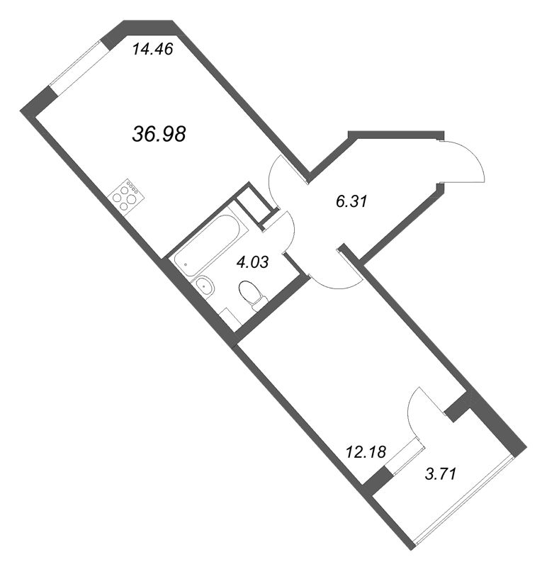 1 ккв 37 м²