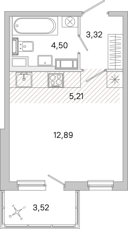 Студия 25,9 м²