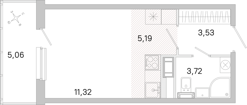 Студия 23,8 м²