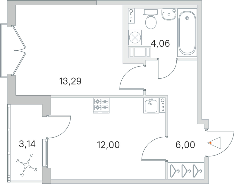 1 ккв 35,4 м²