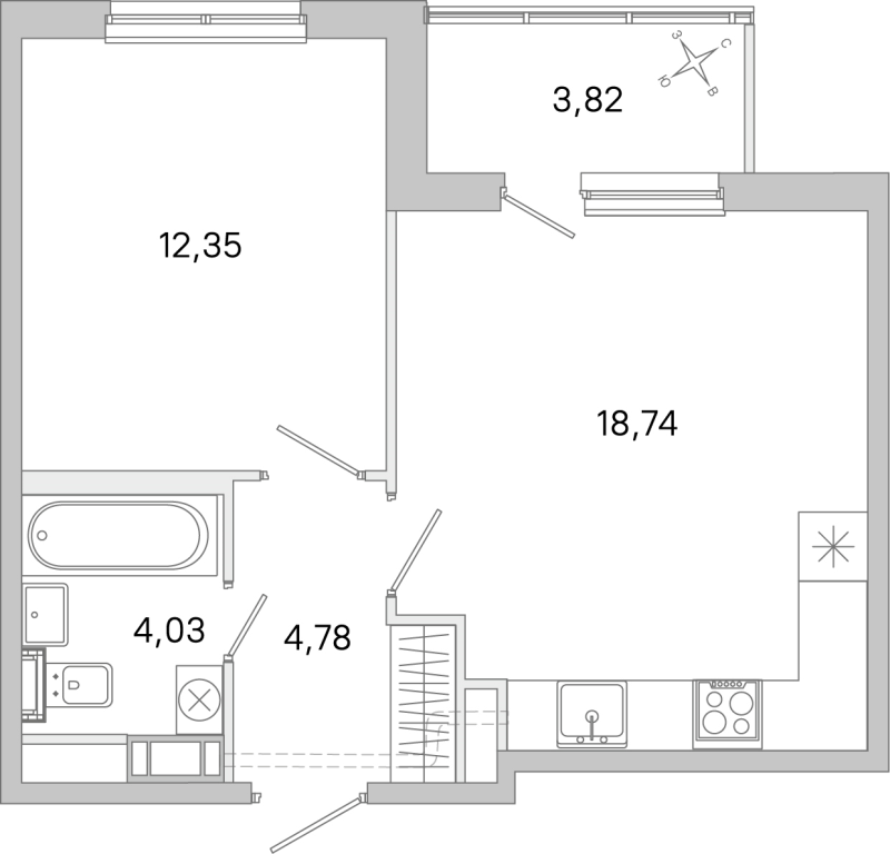 2 ккв (Евро) 39,9 м²