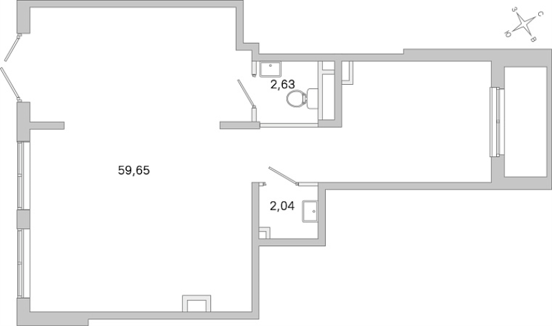 К. пом 64,3 м²