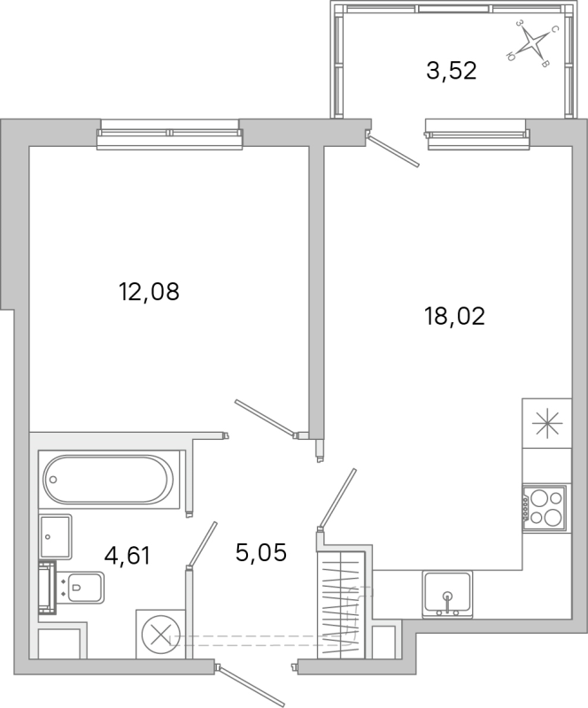 2 ккв (Евро) 39,8 м²