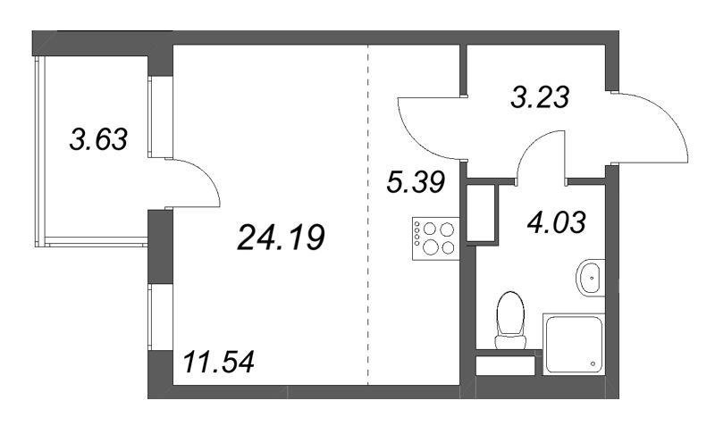 Студия 24,2 м²