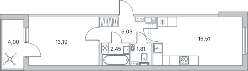 2 ккв (Евро) 39 м²