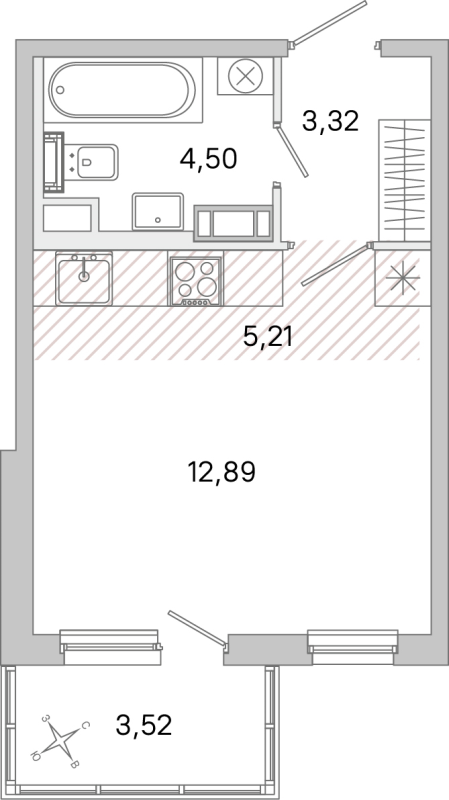 Студия 25,9 м²