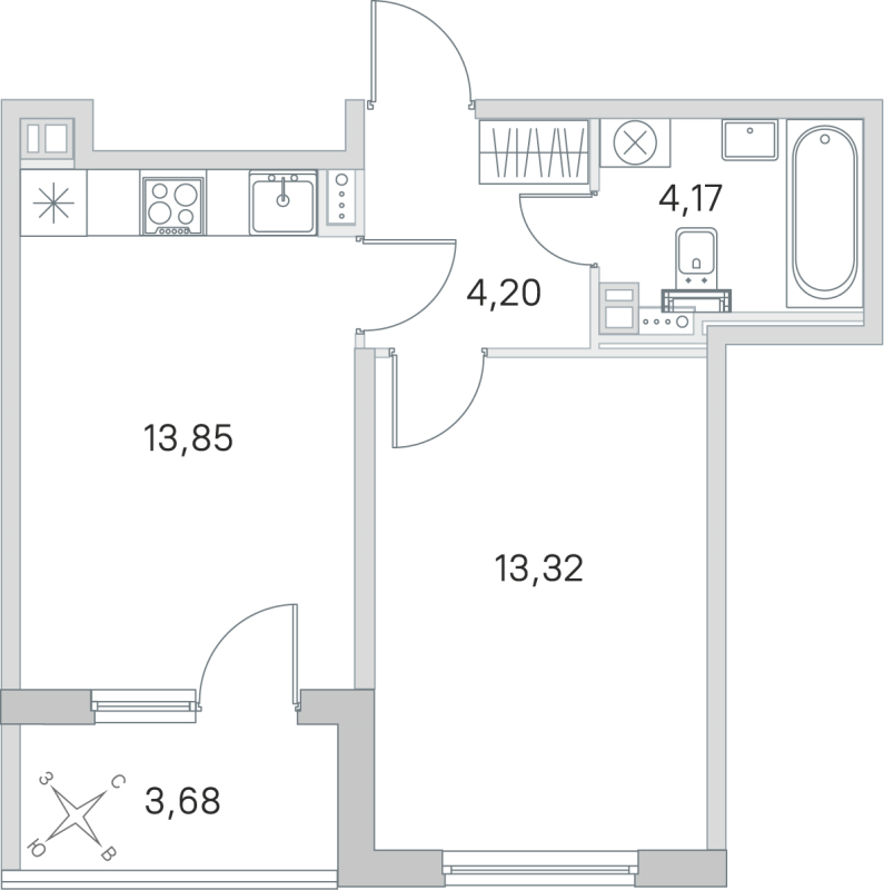 1 ккв 35,5 м²