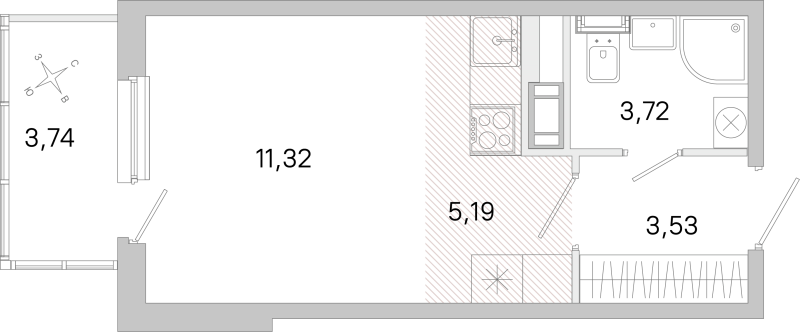 Студия 23,8 м²