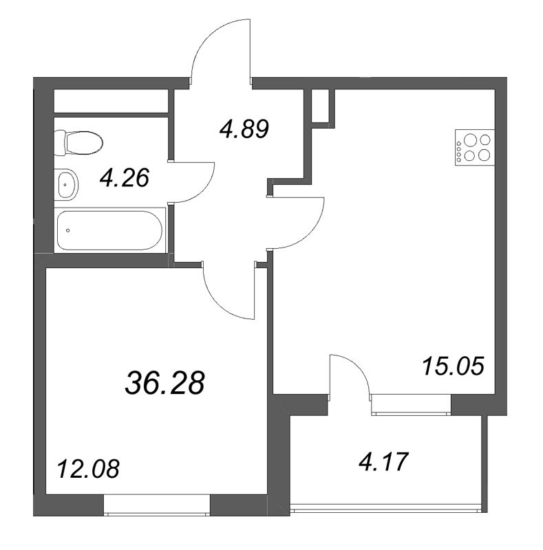 2 ккв (Евро) 36,3 м²